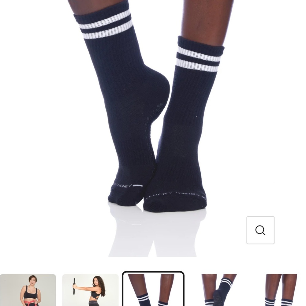 Lucky Honey Grip Socks: The Dad Socks in Black w/White Stripe - Picture 9 of 10